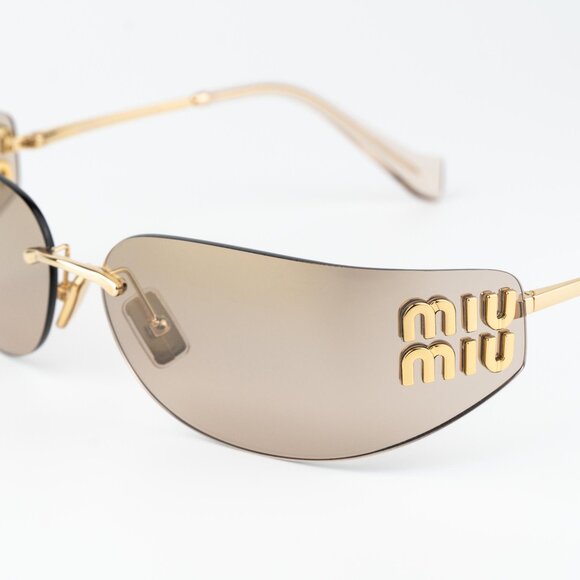 Miu Miu Women Sunglasses Gold Mirror Gradient Rectangle Rimless MUA51S 5AK20P main image 9